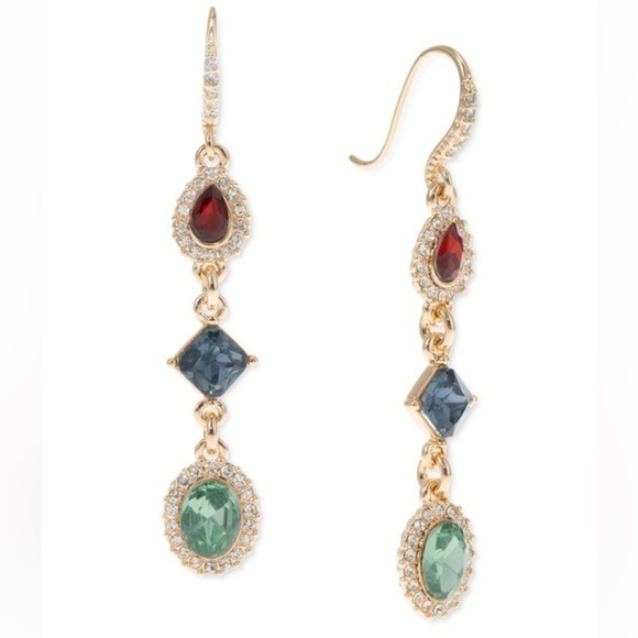 Charter Club Jewelry - Gold tone pave and multicolor stone triple drop earrings